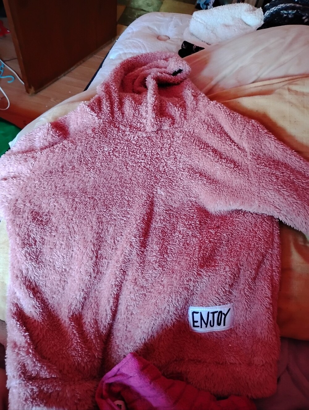 SHEIN Dusty Rose Plush Hoodie